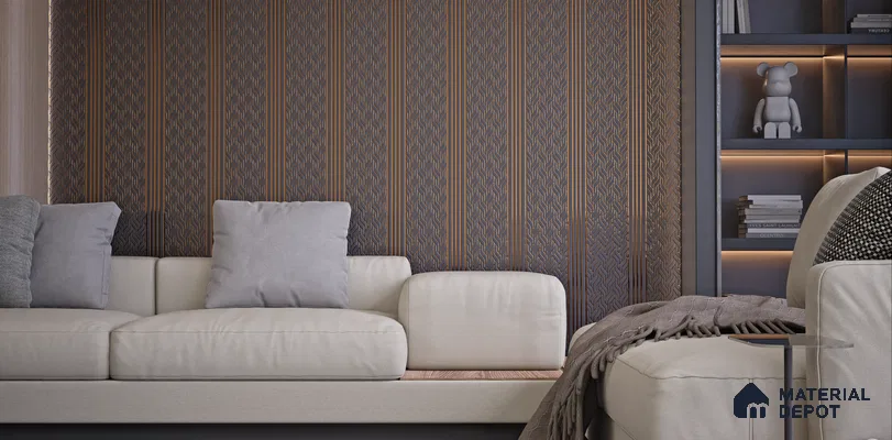 Metallic Vertical Stripes Wall Paneling | Material Depot