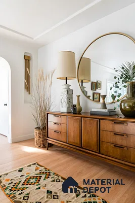 Mid-Century Modern Entryway with Warm Wood Tones | Material Depot