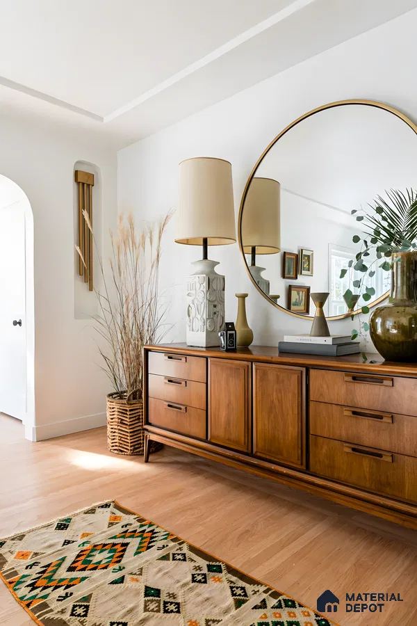 Mid-Century Modern Entryway with Warm Wood Tones | Material Depot