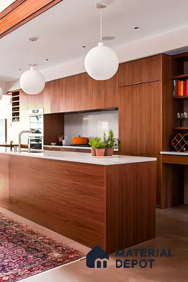 Mid-Century Modern Kitchen with Warm Wood Accents | Material Depot