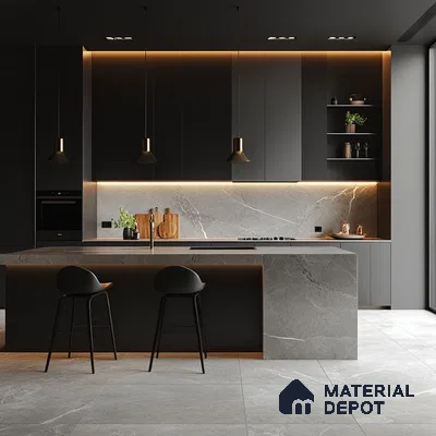 Midnight Magic: A Dark and Dramatic Modern Kitchen | Material Depot