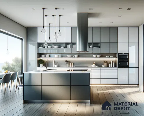 Minimalist Coastal Kitchen with Sleek Design and Ocean Views | Material Depot