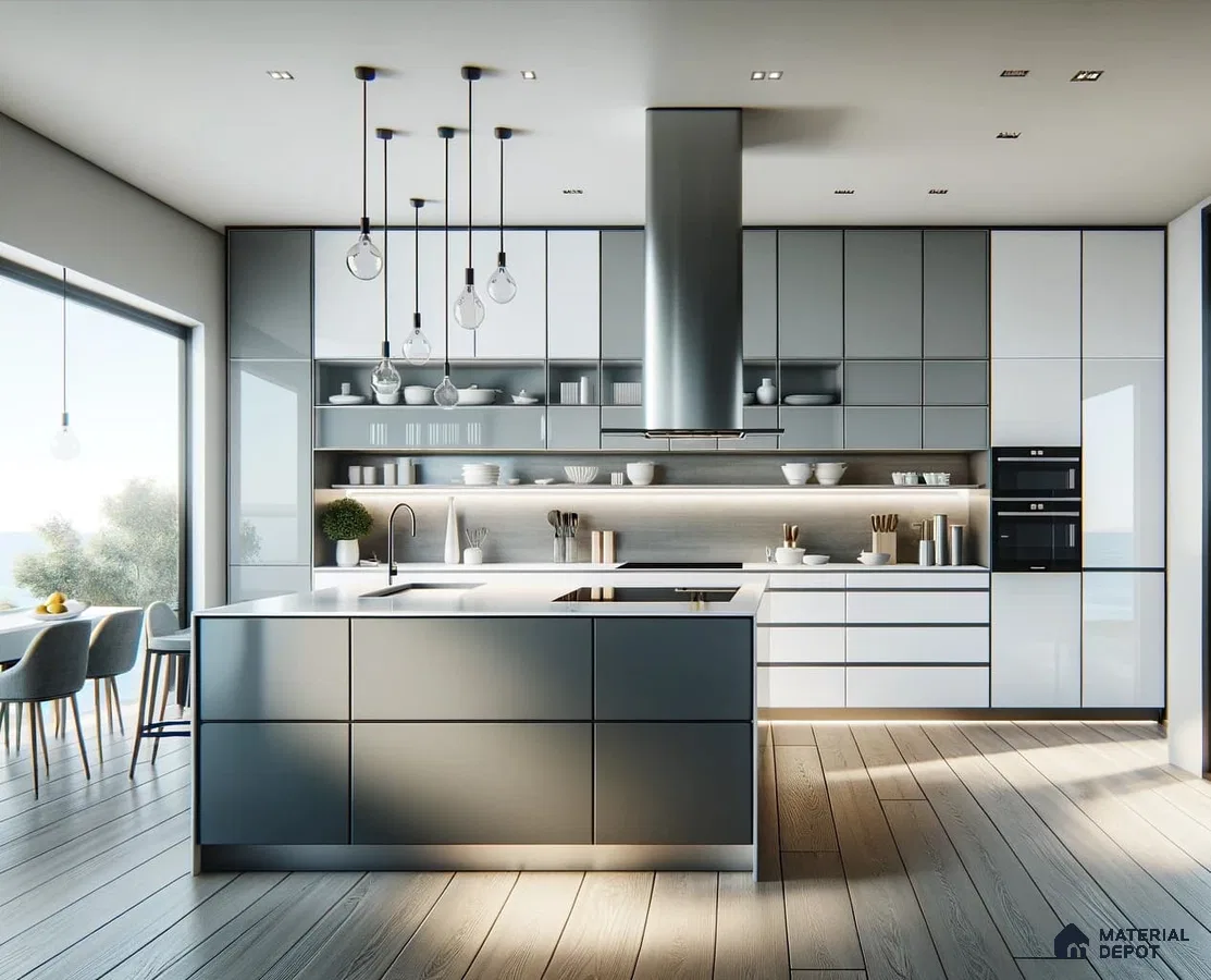 Minimalist Coastal Kitchen with Sleek Design and Ocean Views | Material Depot