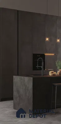 Sleek Modern Kitchen with Glossy Finishes and Black Accents for Contemporary Luxury | Material Depot