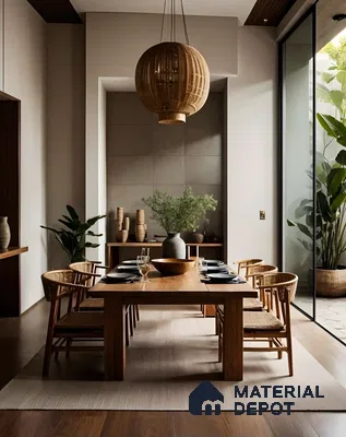 Minimalist Dining Room with Natural Wood Accents | Material Depot