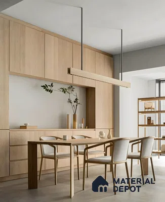 Minimalist Dining Space with Natural Wood Accents | Material Depot