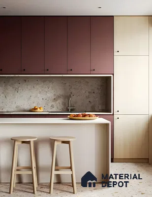 Minimalist Kitchen with Warm Brown and Beige Tones | Material Depot