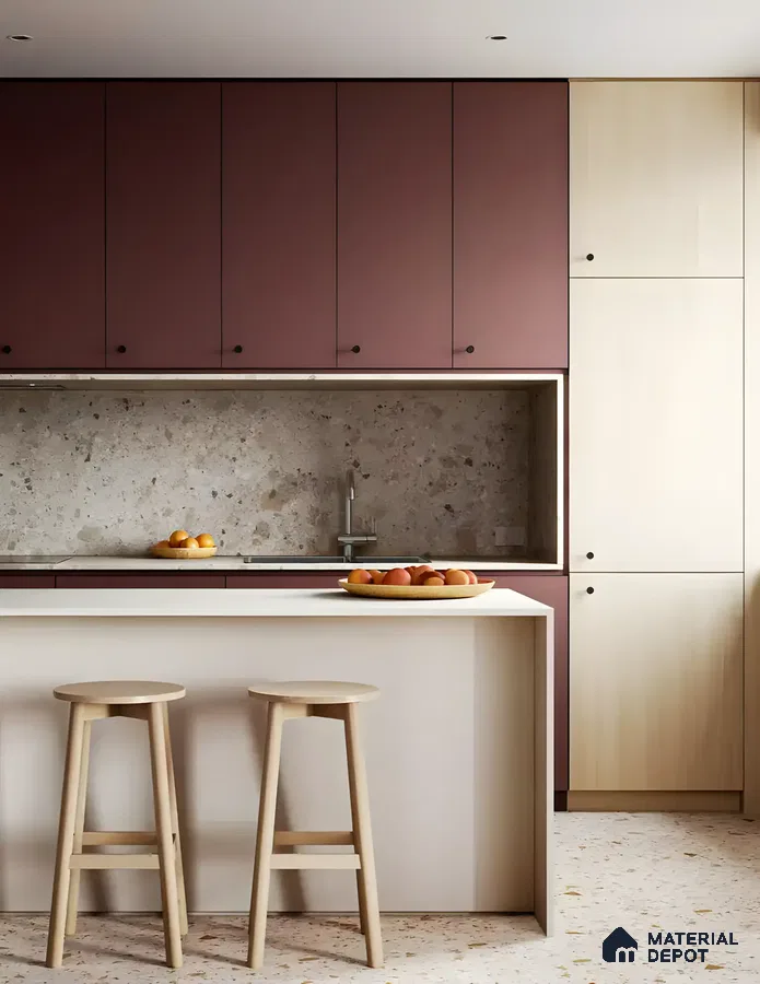 Minimalist Kitchen with Warm Brown and Beige Tones | Material Depot