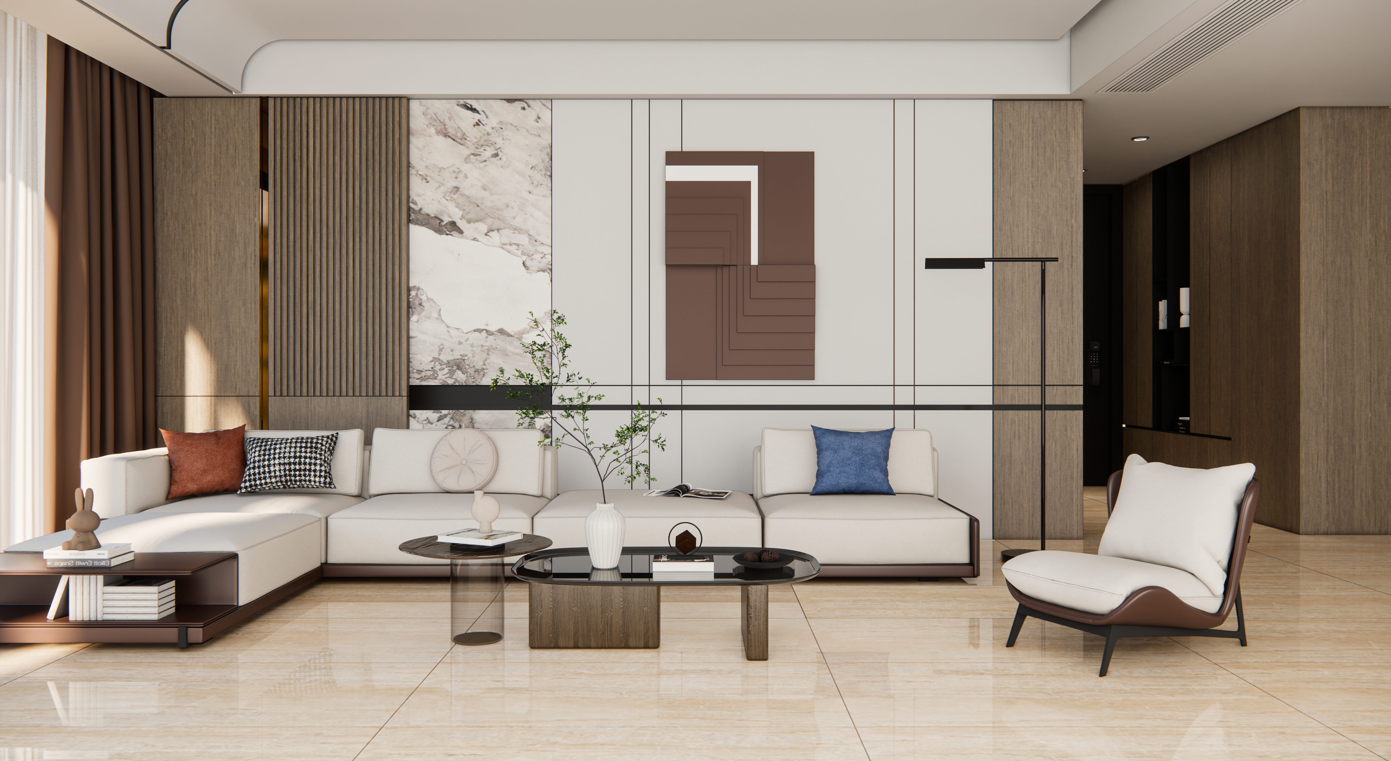 Marble Wall & Floor Tile TL 05140 Marblis Mahogany Marble 4 ft x 2 ft Vitrified Endless Glossy Finish - 9 mm (Random 2) | Suitable for Living Room, Bedroom & Bathroom