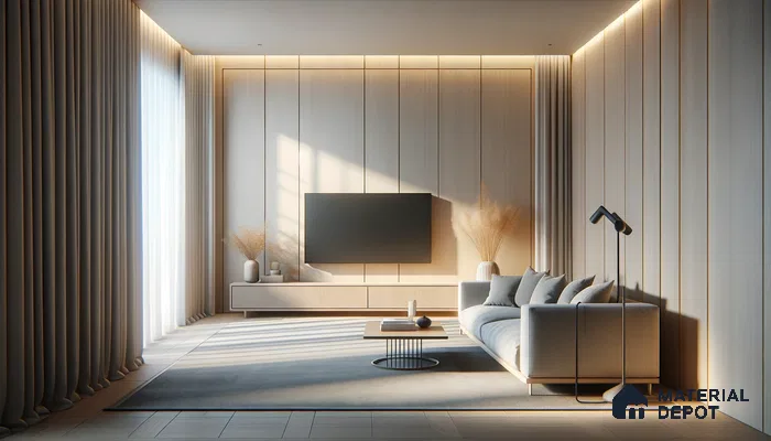 Minimalist Living Space with Subtle Elegance and Warm Lighting | Material Depot