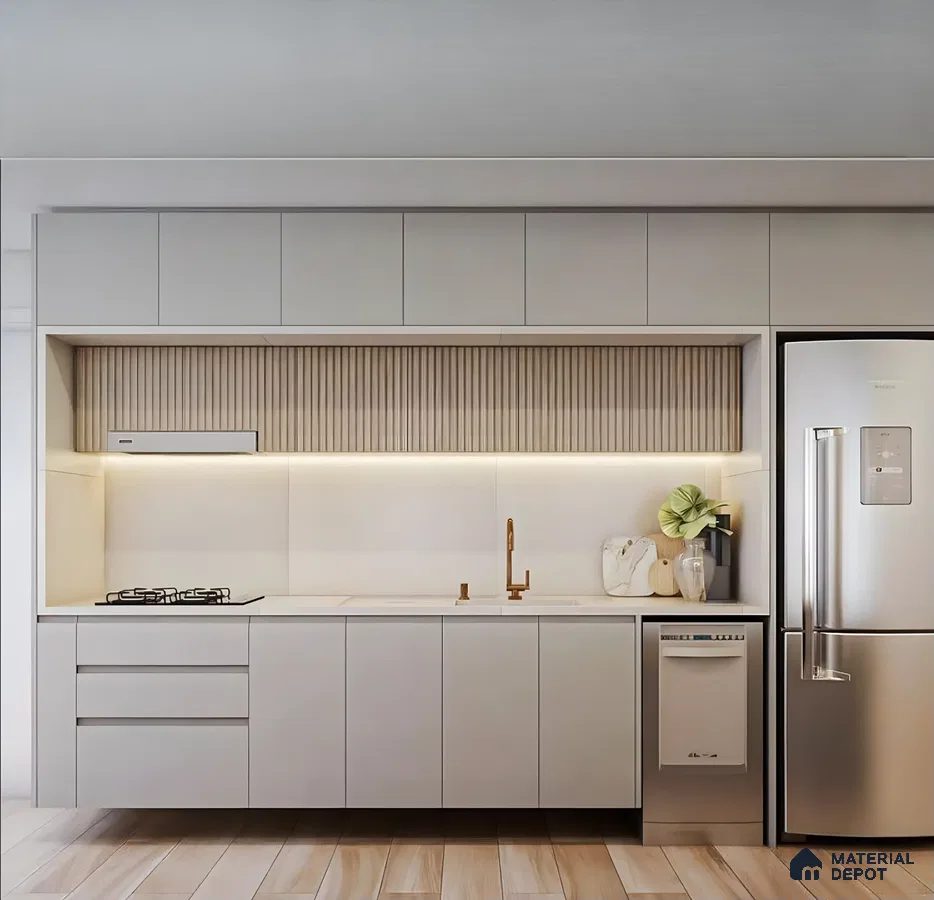 Minimalist Modern Kitchen with Sleek Neutral Finishes | Material Depot