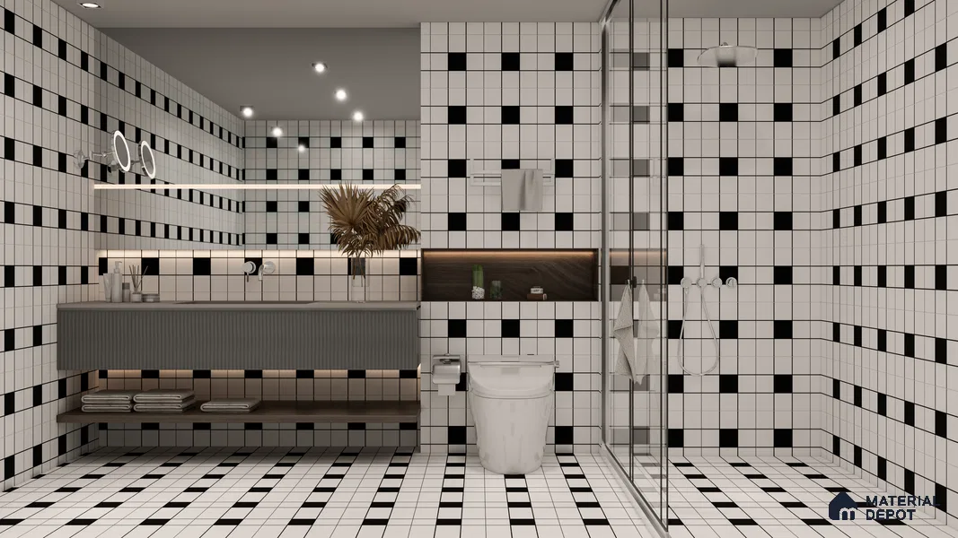 Moroccan Wall & Floor Tile TL 05210 Zellige Weaved Web Multi Colour 1 ft x 1 ft Porcelain Matte Finish - 9 mm | Suitable for Kitchen, Bathroom, Entryway | Please Expect a Slight Variation of Pattern