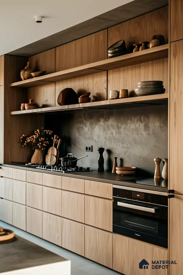 Minimalist Scandinavian Kitchen with Light Wood Cabinets | Material Depot