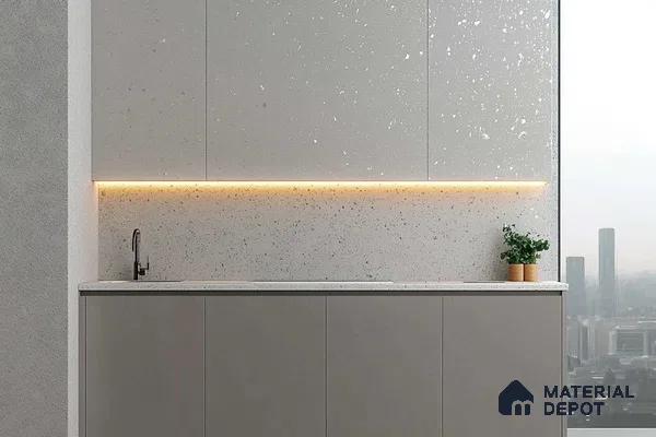 Minimalist Urban Kitchen with Sleek Ambient Lighting | Material Depot