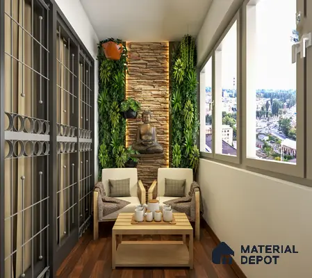 Simple and serene balcony design.