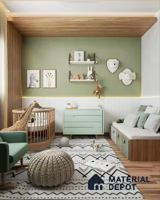 Mint Green Haven: Modern Nursery Retreat | Material Depot