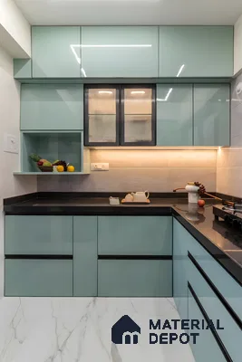 Mint Minimalism: A Fresh Blue Pop Of Pastel In A Compact Urban Kitchen | Material Depot