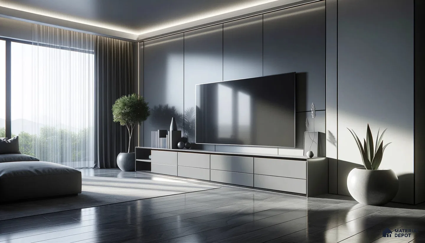 Modern Abode with Lustrous Finishes and Striking Monochromatic Palette | Material Depot