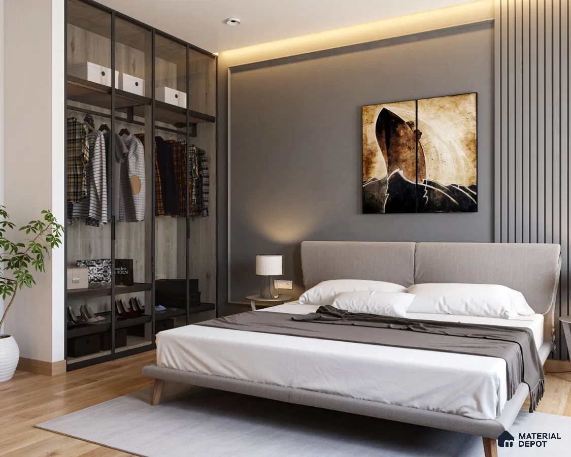 Floor-to-Ceiling Swing Wardrobe - Modern Elegance.
