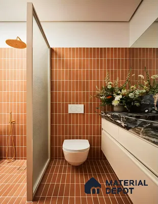 Modern Bathroom Oasis with Earthy Tones | Material Depot