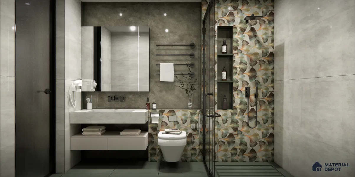 Tropical Wall Tile TL 05524 C Prestige Majestic Jade Decor 2 ft x 4 ft Vitrified High Gloss Finish - 9 mm | Suitable for Bathroom, Accent/Feature Wall, Foyer