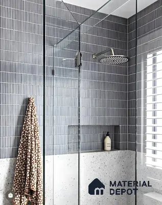 Modern Bathroom with Gray Subway Tiles | Material Depot