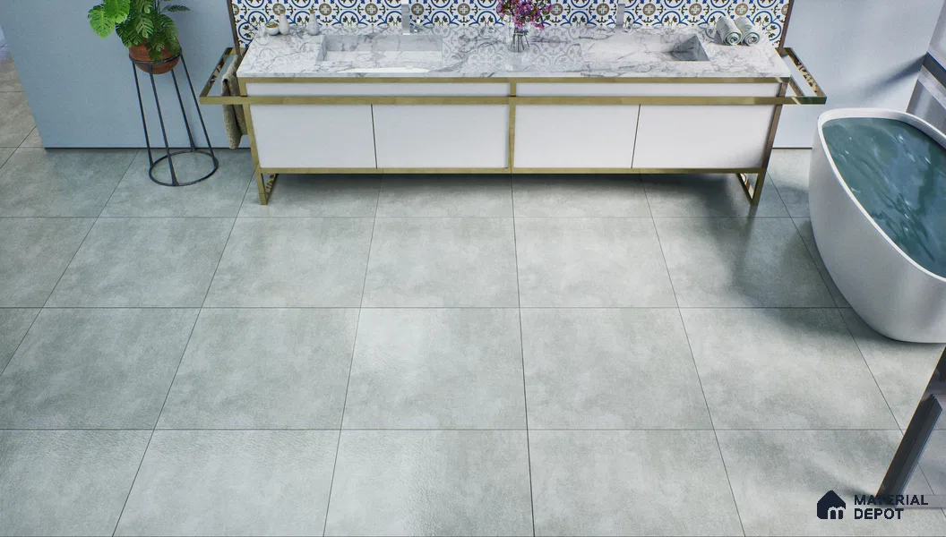 Cement Wall & Floor Tile TL 04672 G Nimbus Roman stone washed/weathered Surface 2 ft x 2 ft Porcelain Matte Finish 8 mm | Suitable for Living Room, Bedroom, Bathroom, Kitchen & Balcony