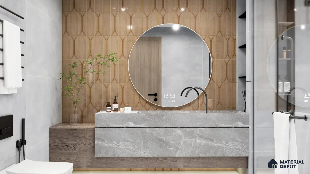 Subway Wall Tile TL 06429 E Mariner Desert Highlighter 12 x 4 inch Ceramic Glossy Finish - 8 mm  | Suitable for Accent / Feature Walls, Bathroom, Kitchen Wall & Backsplashes