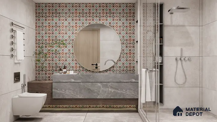 Moroccan Floor & Wall Tile TL 06097 Inferno Fusion Decor 4 ft x 2 ft Vitrified Matte Finish - 9 mm | Suitable For Living Room, Bedroom, Bathroom, Kitchen