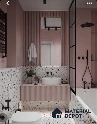 Modern Bathroom with Pink Accents | Material Depot
