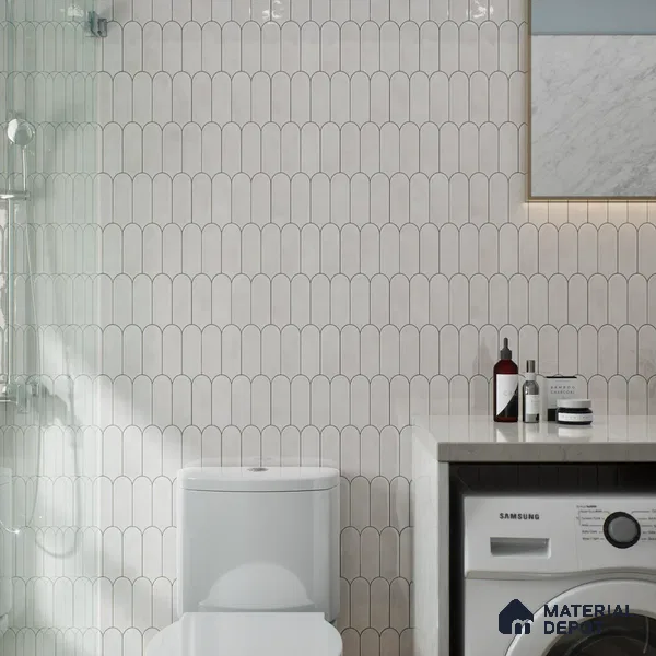 Faux Subway Wall Tile TL 04686 I Popsicle Solara Satin White 2 ft x 1 ft Ceramic Glossy Finish - 9 mm | Suitable For Kitchen, Bathroom Walls and Backsplashes | Please Expect a Slight Variation of Pattern