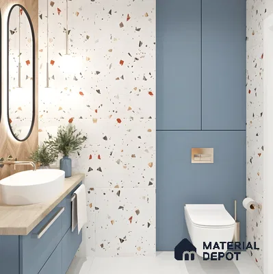 Modern Bathroom with Terrazzo Accents | Material Depot