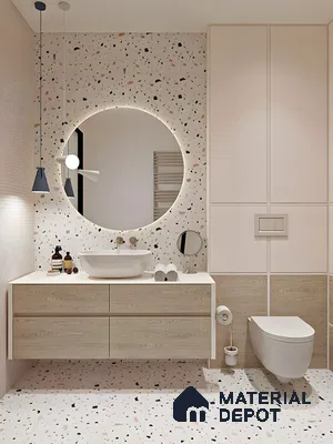 Modern Bathroom with Terrazzo Accents | Material Depot