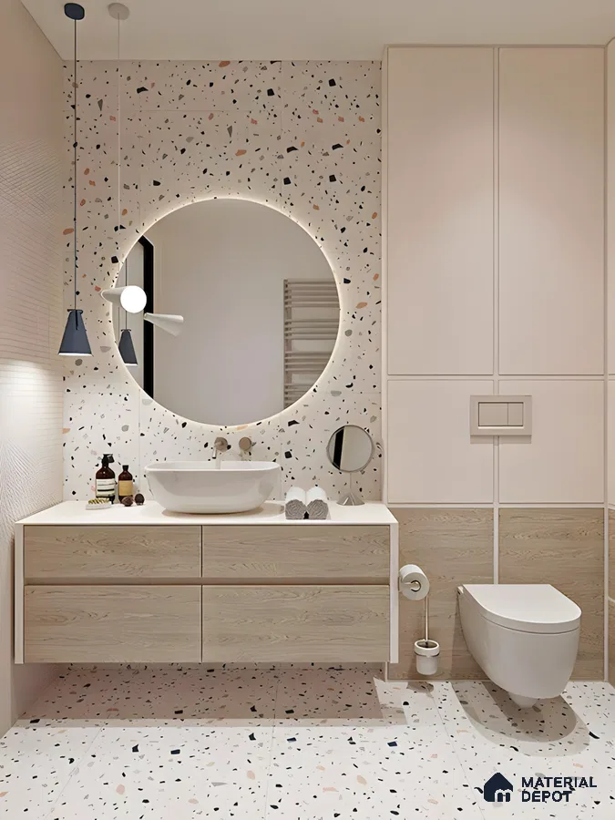 Modern Bathroom with Terrazzo Accents | Material Depot