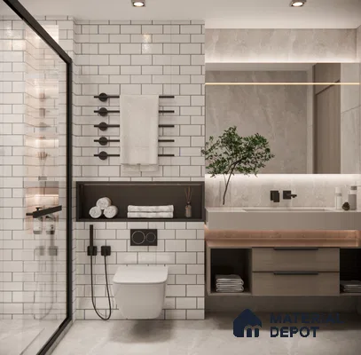 Faux Subway Wall Tile TL 05293 B Splendore Linea Gris 2 ft x 1 ft Ceramic Glossy Finish - 9 mm | Suitable for Kitchen, Bathroom & Balcony Walls | Please Expect a Slight Variation of Pattern