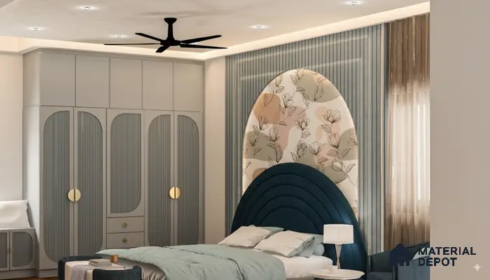 Elegant Bedroom with Floral Wardrobe Design in Sumadhura Silver Ripples Whitefield | Material Depot
