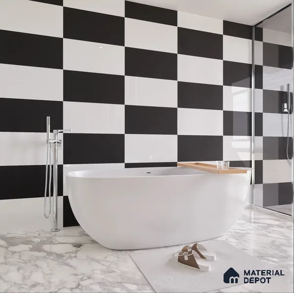 Plain Look Wall Tile TL 04693 B Plain Solara Moonstone White 2 ft x 1 ft Ceramic Glossy Finish - 9 mm | Suitable For Kitchen, Bathroom Walls and Backsplashes