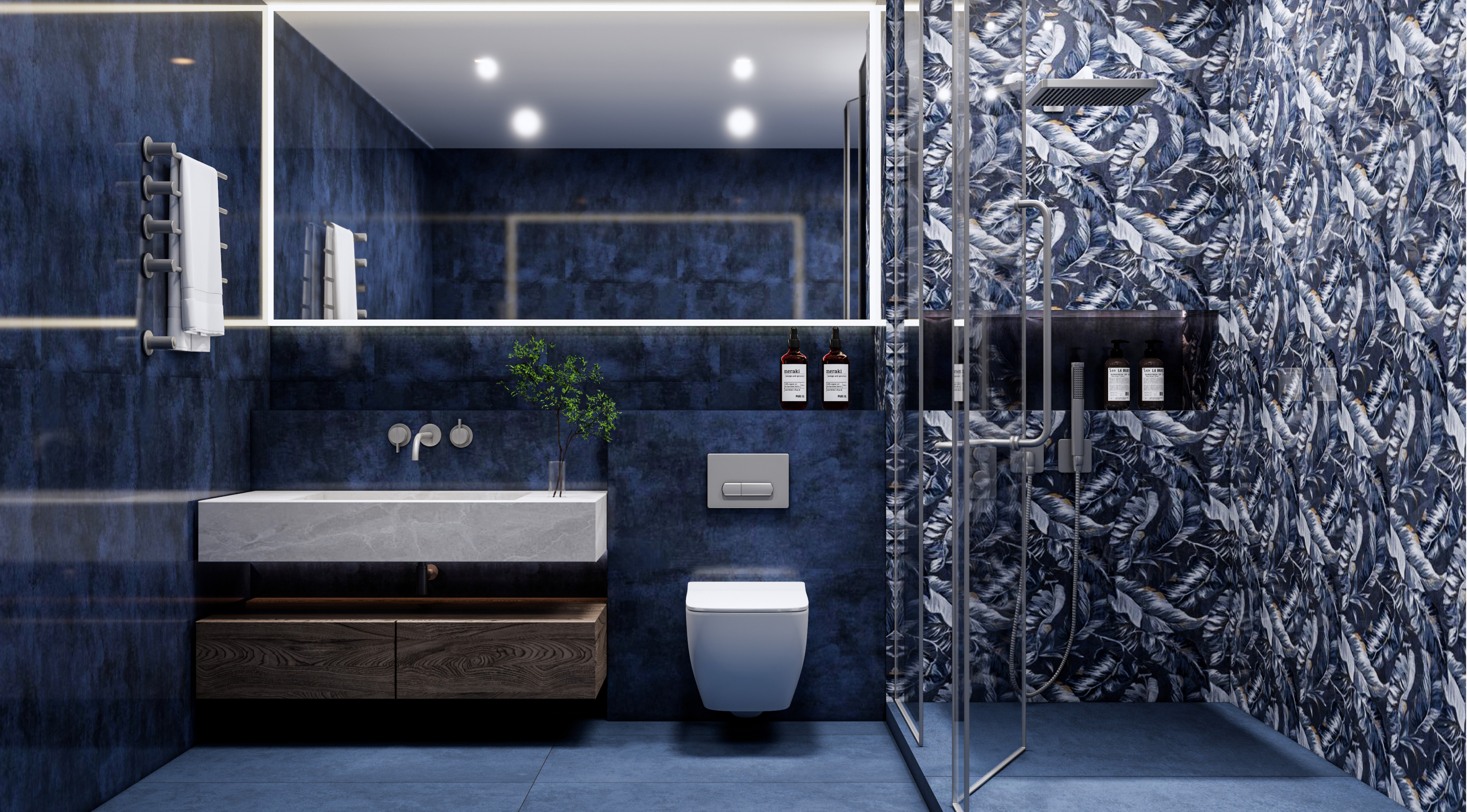 Cement Floor & Wall Tile TL 09298 Ava Ocean 4 ft x 2 ft Matte Finish Vitrified Tile - 9 mm | 3 Random Design | Suitable For Living Room, Bedroom, Dining Area