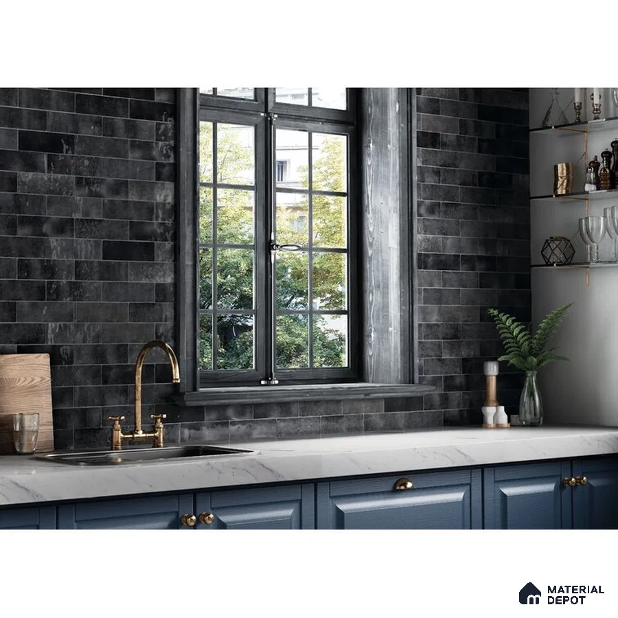 Modern Contrast Black Stone Elegance in a Contemporary Kitchen | Material Depot