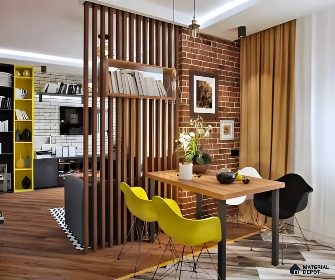 Modern Dining Nook with Industrial Brick Accent | Material Depot