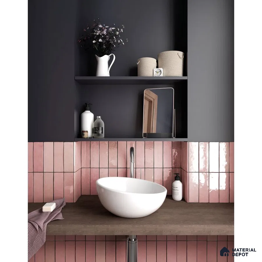Modern Elegance Noir Elegance in a Brown-Tiled Bathroom | Material Depot