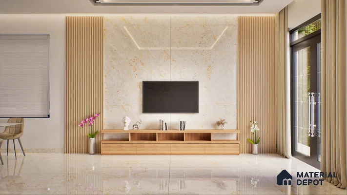 TL 00355 Beige 6 ft x 4 ft Matte Finish Endless Vitrified Wall & Floor Tile - 9 mm | Adhesive and Spacers Must be Used During Installation