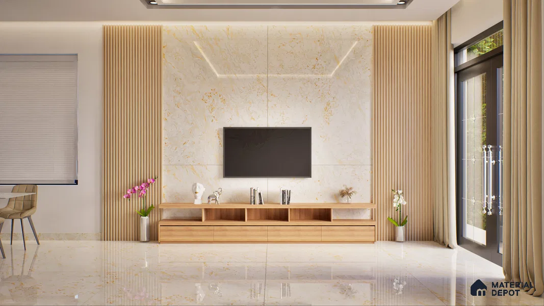TL 00355 Beige 6 ft x 4 ft Matte Finish Endless Vitrified Wall & Floor Tile - 9 mm | Adhesive and Spacers Must be Used During Installation