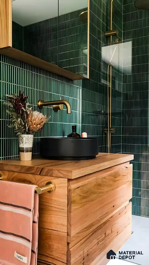 Modern Green Oasis Bathroom | Material Depot