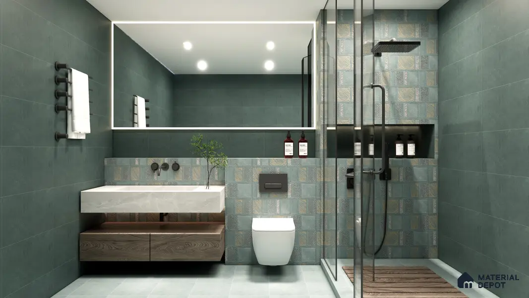 TL 01202 D Quanto Aqua 300 x 300 mm Ceramic Anti Skid Matte Finish Bathroom Floor Tile - 8 mm