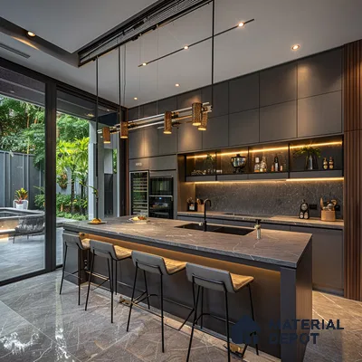 Modern Grey with Modern Kitchen Elegance | Material Depot