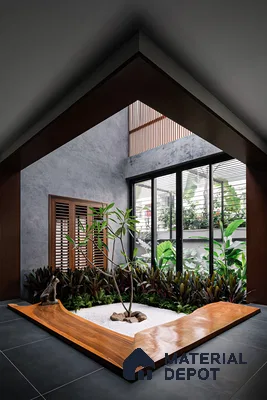 Modern Interior Design with Zen Garden Feature | Material Depot