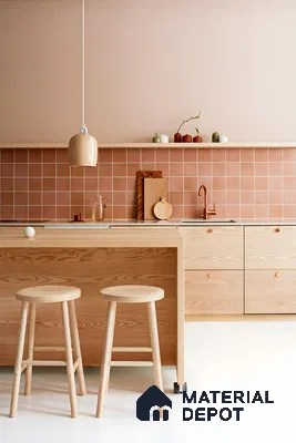 Modern Kitchen with Bold Colors and Textured Finishes | Material Depot