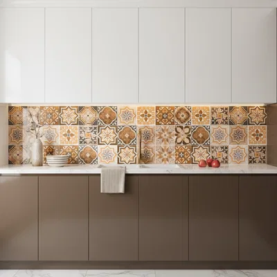 Closeup application image of Moroccan Kitchen Tile