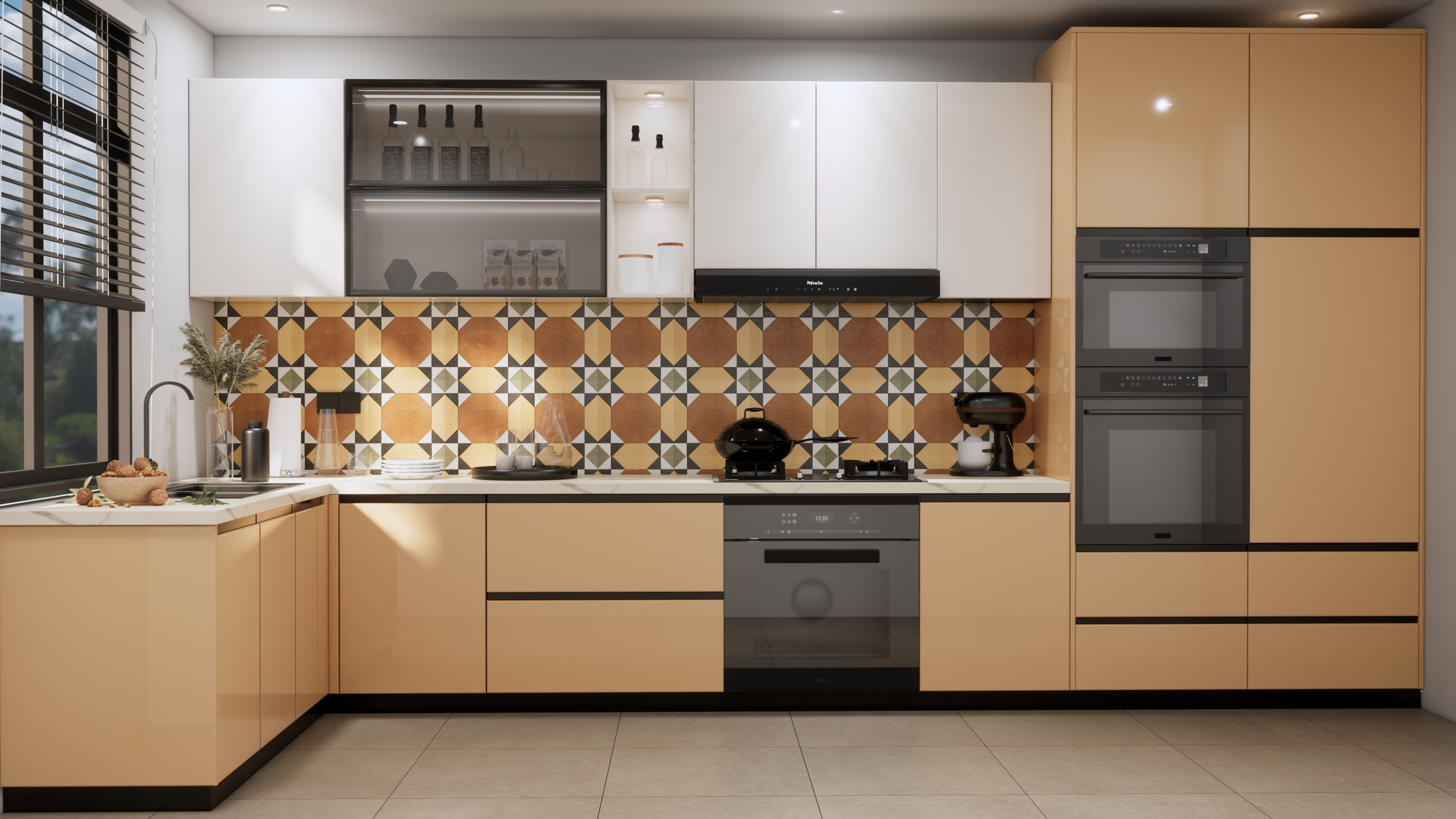 Plain Wall & Floor Tile TL 05352 E Neutra Maser Cafe 2 ft x 2 ft Vitrified Matte Finish - 9 mm | Suitable for Bedroom, Balcony, Foyer, Dining